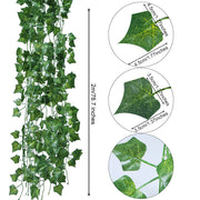 Artificial Ivy Leaf Vines 10 Pcs Silk Hanging Ivy Leaves for Home Kitchen Garden Wedding Wall Decor