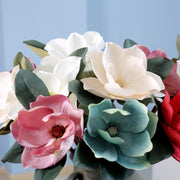 27.5 Inch Artificial Magnolia Stems 6 Pcs Bulk Silk Magnolia Flowers for Arrangements