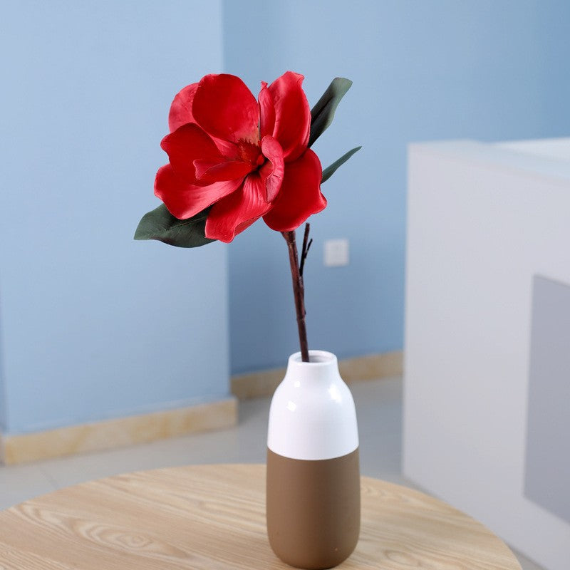 27.5 Inch Artificial Magnolia Stems 6 Pcs Bulk Silk Magnolia Flowers for Arrangements