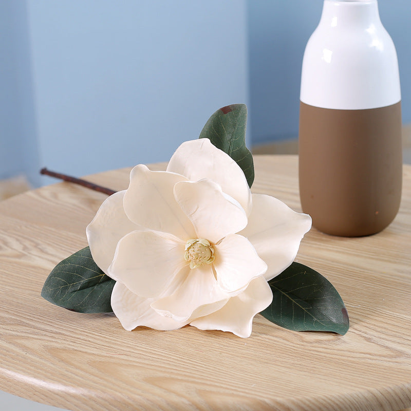 27.5 Inch Artificial Magnolia Stems 6 Pcs Bulk Silk Magnolia Flowers for Arrangements
