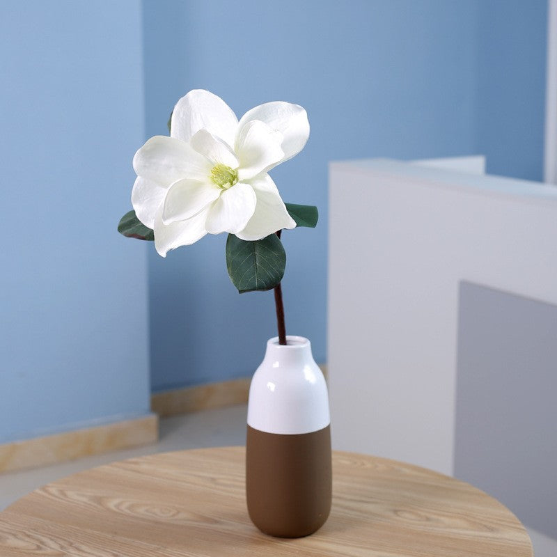 27.5 Inch Artificial Magnolia Stems 6 Pcs Bulk Silk Magnolia Flowers for Arrangements