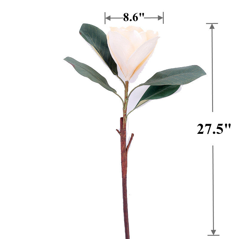 27.5 Inch Artificial Magnolia Stems 6 Pcs Bulk Silk Magnolia Flowers for Arrangements
