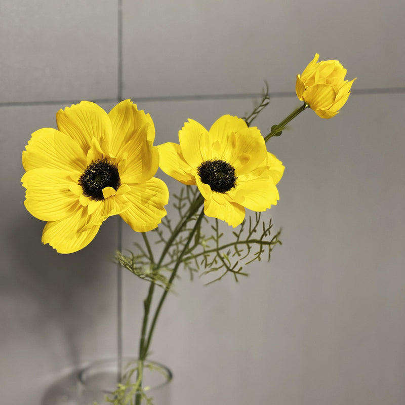 Large Daisy Cosmos Stems 12 Inch Real Touch Artificial Flowers Bulk Wholesale 10 Pcs