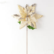 Large Poinsettia Stems 10 Pcs 18 Inch Artificial Silk Christmas Decoration Bulk Wholesale