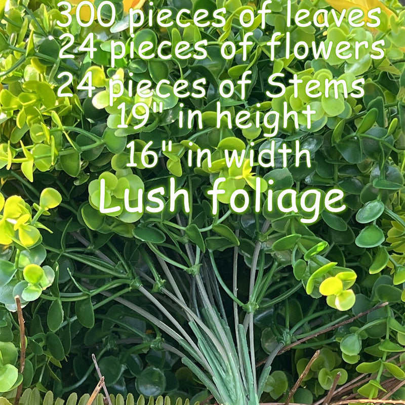 19 Inch Artificial Daffodil Bush 6 Stems Large Spring Flowers Foliage for Outdoor Decor
