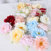 2 Pcs Artificial Faux Peony Flower Heads for Crafts, Bulk Pack