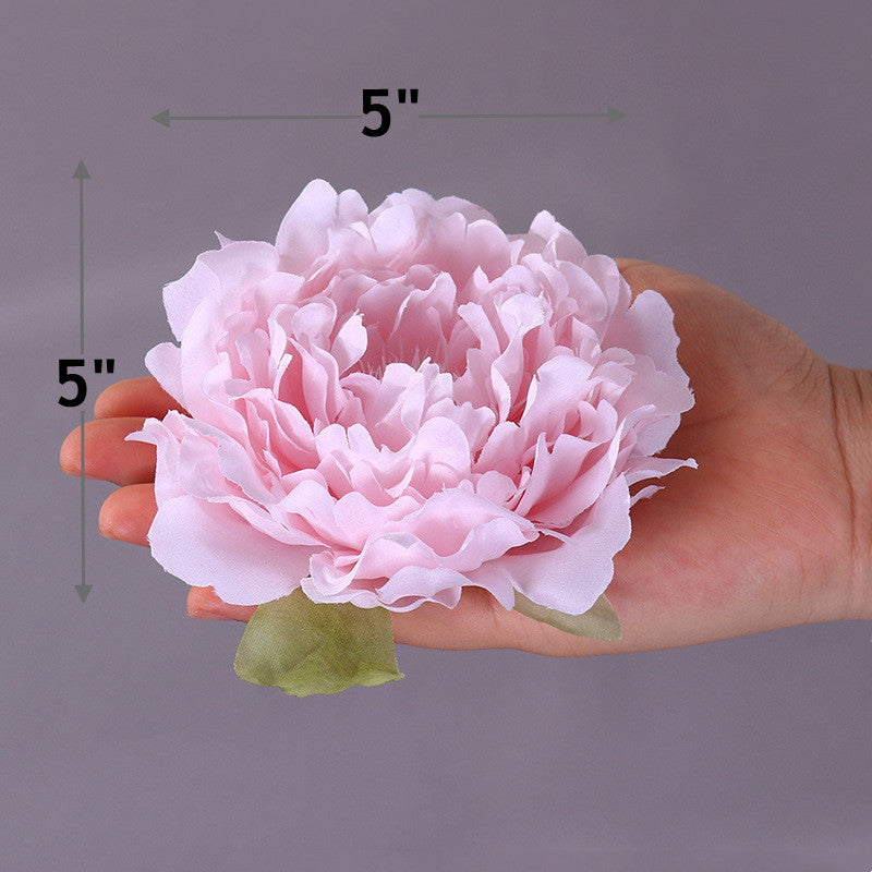2 Pcs Artificial Faux Peony Flower Heads for Crafts, Bulk Pack