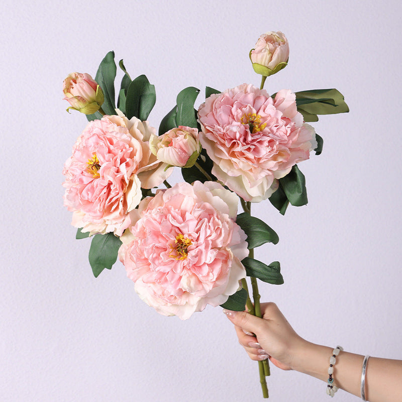 19 Inch Large Peony Spray Stem, 1 Pc, Real Touch Artificial Flower for Arrangement