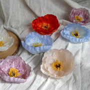 5 Pcs 5.5 Inch Artificial Silk Poppy Flower Heads for Wedding Gift Boxes DIY Decor
