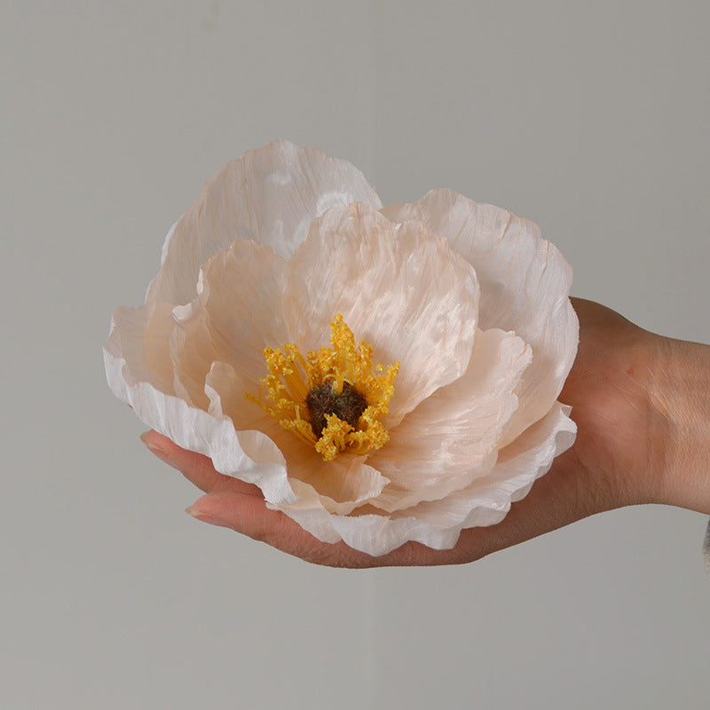 5 Pcs 5.5 Inch Artificial Silk Poppy Flower Heads for Wedding Gift Boxes DIY Decor