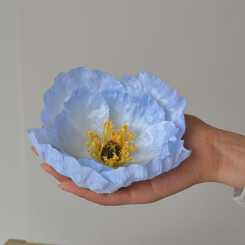 5 Pcs 5.5 Inch Artificial Silk Poppy Flower Heads for Wedding Gift Boxes DIY Decor