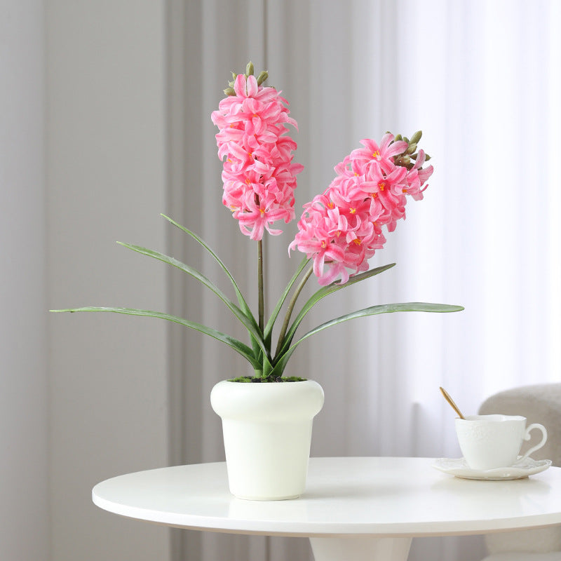10 Pcs Artificial Hyacinth Stems 12 Inch Real Touch Pink Flowers for DIY Crafts