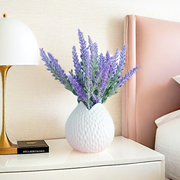 7 Inch Artificial Lavender Flowers 12 Stems in Vase Silk Flower Arrangement Bulk Wholesale