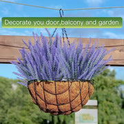 8 Pcs Lavender Artificial Flowers 12 Inch UV Resistant Faux Shrubs Greenery Decor