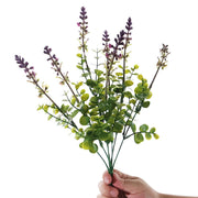 12 Inch Faux Lavender Bush 7 Stems Artificial Silk Plants for Outdoor Landscaping Bulk