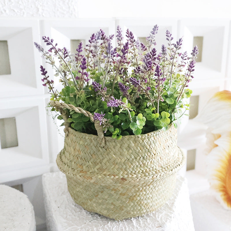 12 Inch Faux Lavender Bush 7 Stems Artificial Silk Plants for Outdoor Landscaping Bulk