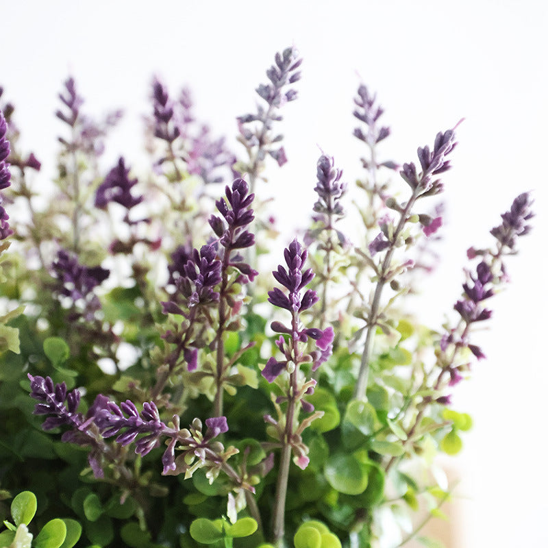 12 Inch Faux Lavender Bush 7 Stems Artificial Silk Plants for Outdoor Landscaping Bulk