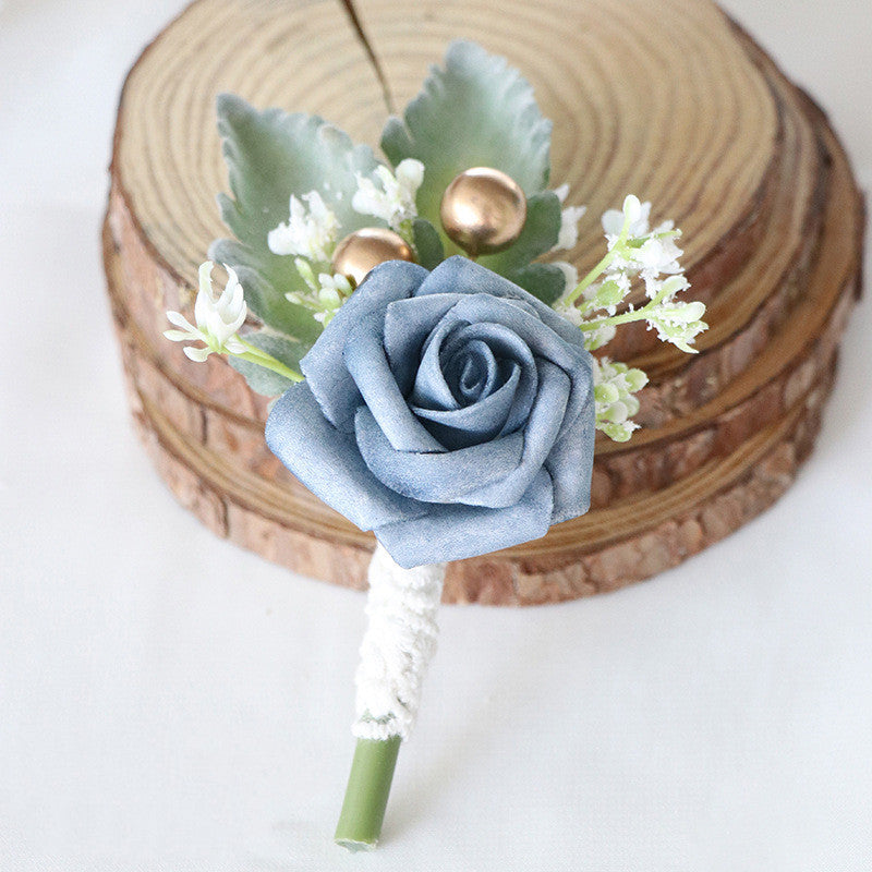 5 Inch Artificial Rose Boutonniere for Men Wedding, Bulk with Pins
