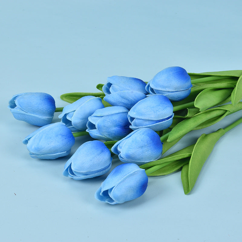 20 Packs 13.5 Inch Artificial Tulip Stems, Lifelike PU Silk Flowers for Spring Centerpieces, Easter Decor, Vase Arrangements