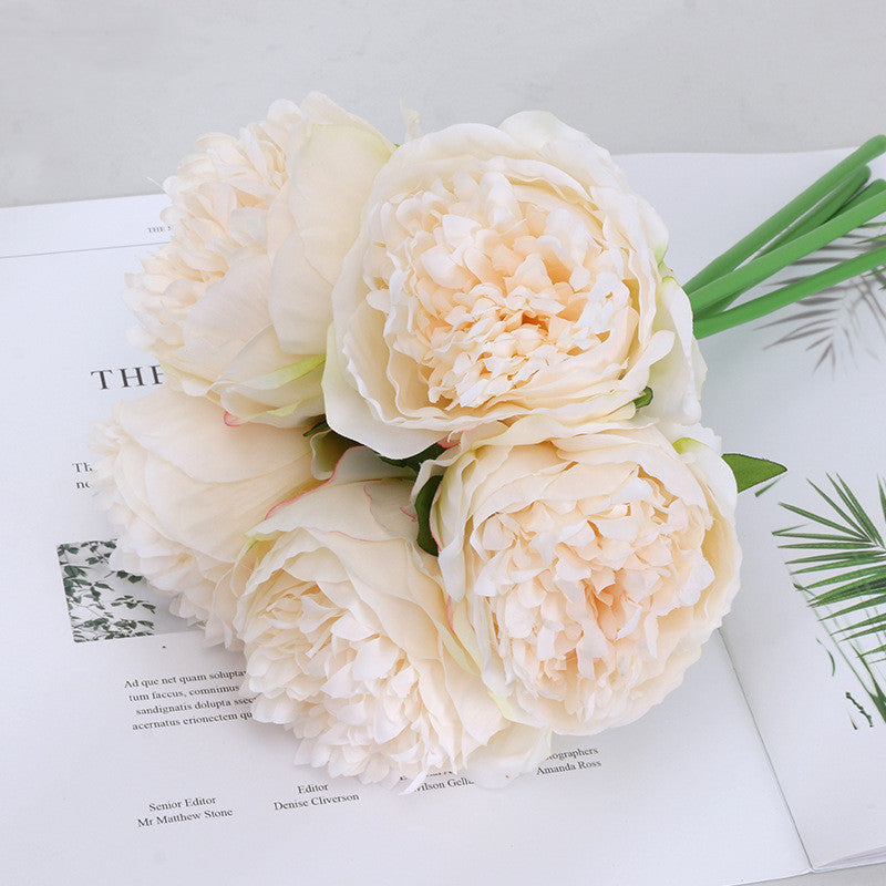 11.8 Inch Artificial Silk Peonies Bouquet, 10 Pcs Faux Peony Flowers Bulk Wholesale