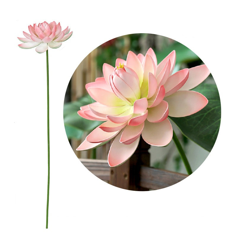 38.5 Inch Extra Large Lotus Stems with Leaves, 10 Pcs Artificial Flower Stems for Pool Landscaping