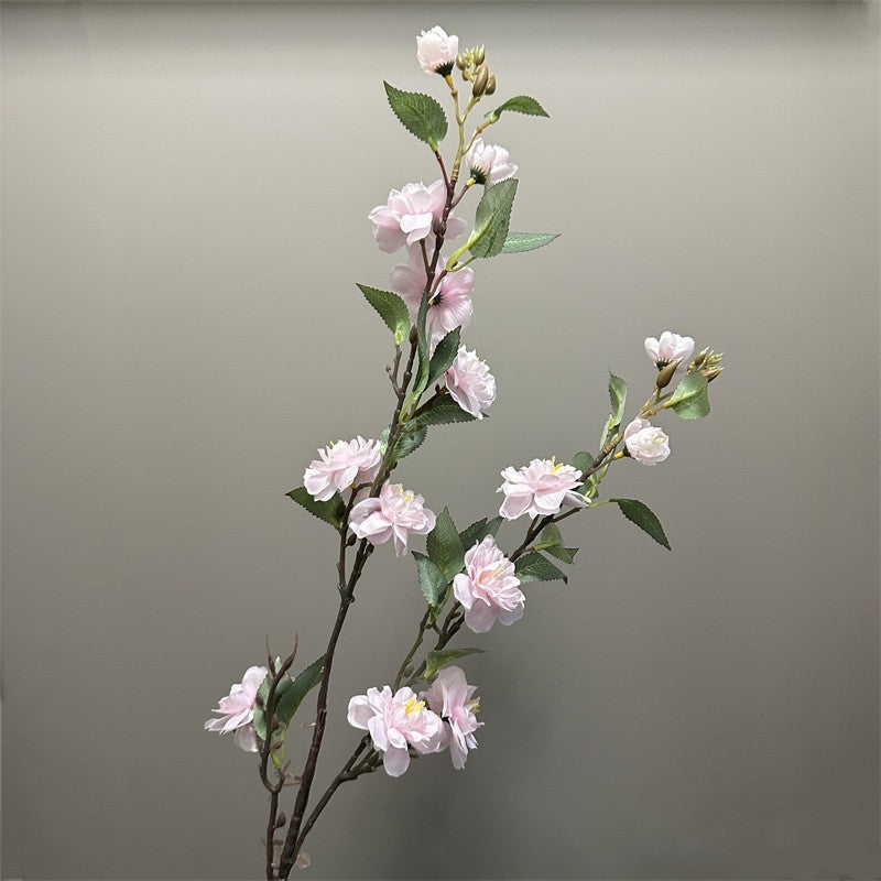 35 Inch Artificial Quince Blossom Branch 1 Pc Spring Floral Decor