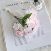 7 Inch Cherry Blossom Artificial Bouquet 10 Stems Realistic Silk Flowers for DIY Wedding Home Decor