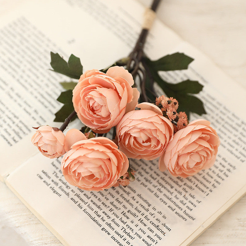 12.5 Inch Artificial Autumn Ranunculus Bouquet, 10 Pcs Realistic Fall Flowers for Thanksgiving Tabletop, Wreath, DIY Decor
