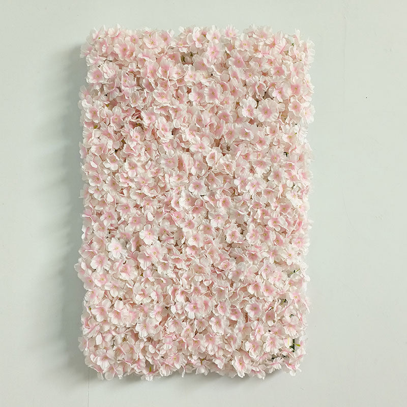 Cherry Blossom Artificial Flower Wall Mat Panels 10 Pcs Pink Silk Backdrop