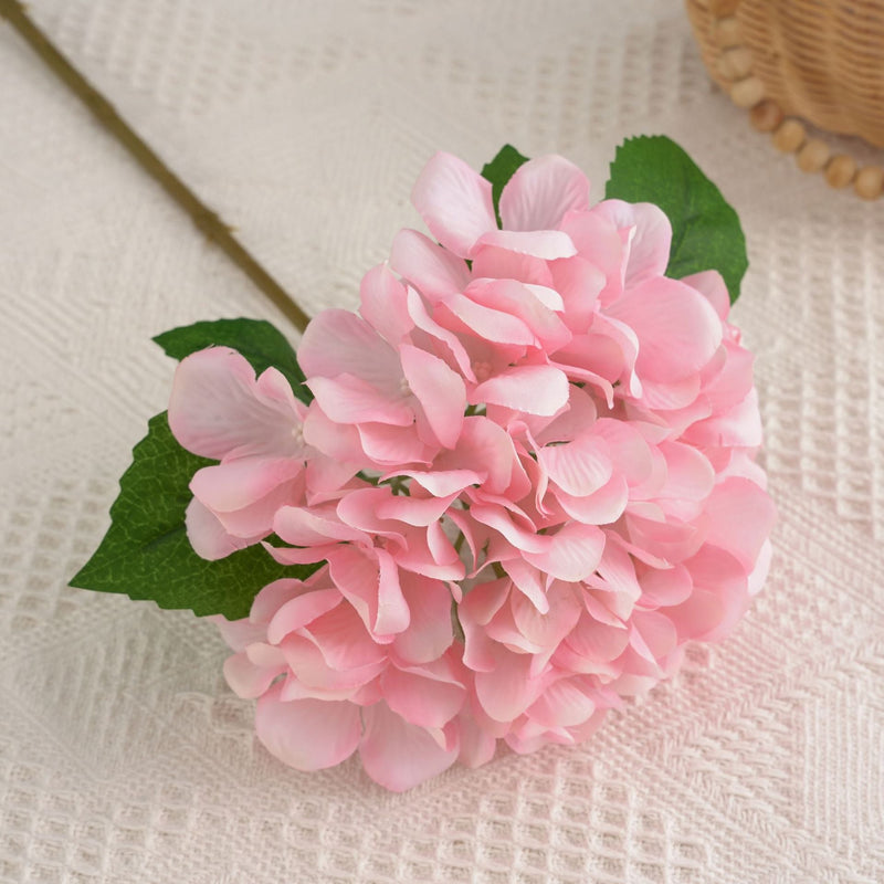 Artificial Hydrangea Stem 24 Inch Blue Silk Flower for Floral Arrangements