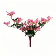 2 Pcs Artificial Silk Azalea Hanging Flowers, Realistic Faux Blooms, UV Resistant, No Fade, for Home Garden Balcony Yard