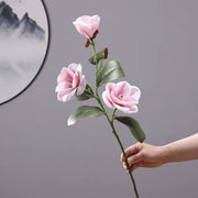 30 Inch Magnolia Stem Spray 6 Pcs Artificial Real Touch Silk Magnolia Flowers