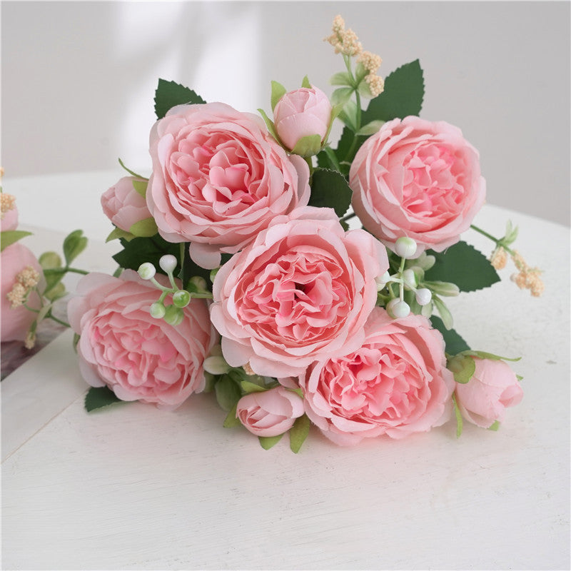 11.8 Inch Small Artificial Spring Peony Bush Bouquet, Bulk Flower Arrangements