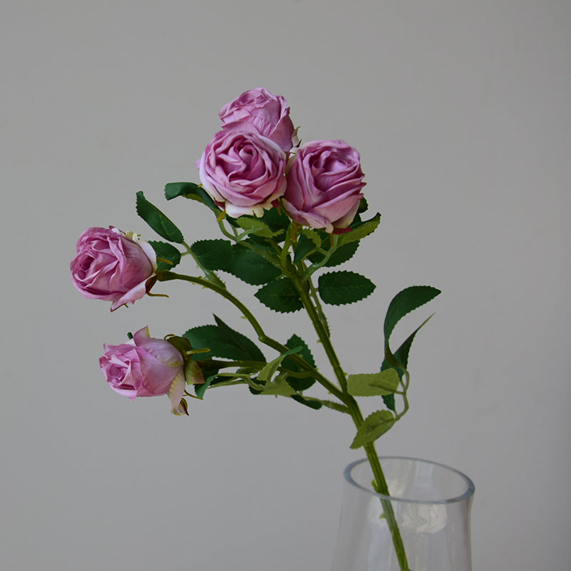 17.3 Inch Artificial Mini Roses with Burnt Edge, Lifelike Silk Flowers, Bulk for Home Decor, Wedding Centerpieces, DIY Crafts