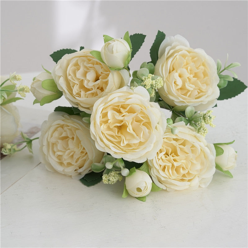 11.8 Inch Small Artificial Spring Peony Bush Bouquet, Bulk Flower Arrangements