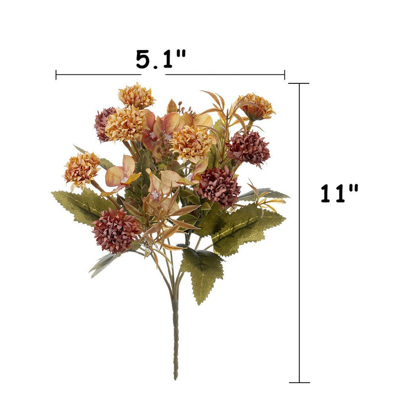 11 Inch Lilac Silk Flower Bush Bouquet, 1 Pc, Autumn Fall Artificial Floral Arrangement