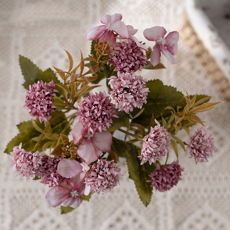 11 Inch Lilac Silk Flower Bush Bouquet, 1 Pc, Autumn Fall Artificial Floral Arrangement