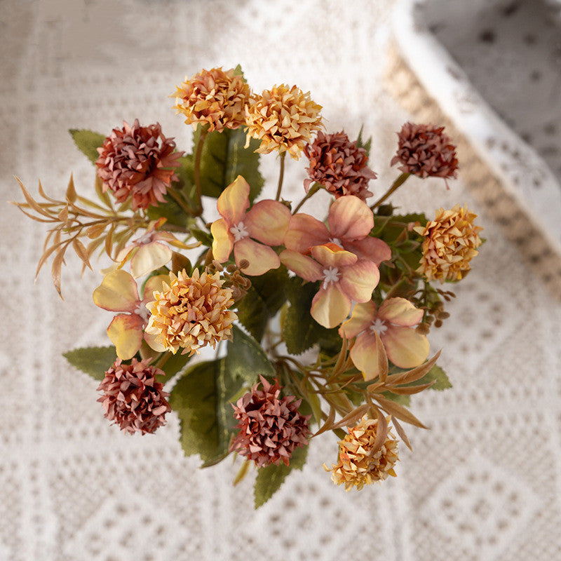 11 Inch Lilac Silk Flower Bush Bouquet, 1 Pc, Autumn Fall Artificial Floral Arrangement
