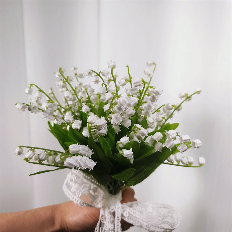 7 Inch Lily of the Valley Bridesmaid Bouquet 10 Pcs Artificial Wedding Flowers Bulk