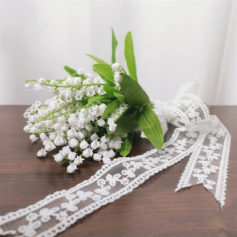 7 Inch Lily of the Valley Bridesmaid Bouquet 10 Pcs Artificial Wedding Flowers Bulk
