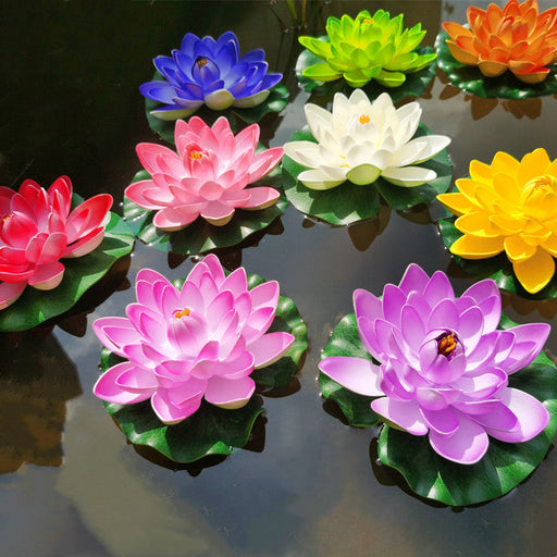 7 Inch Artificial Lily Lotus Floating Pads for Ponds, Bulk Quantity, Outdoor Use