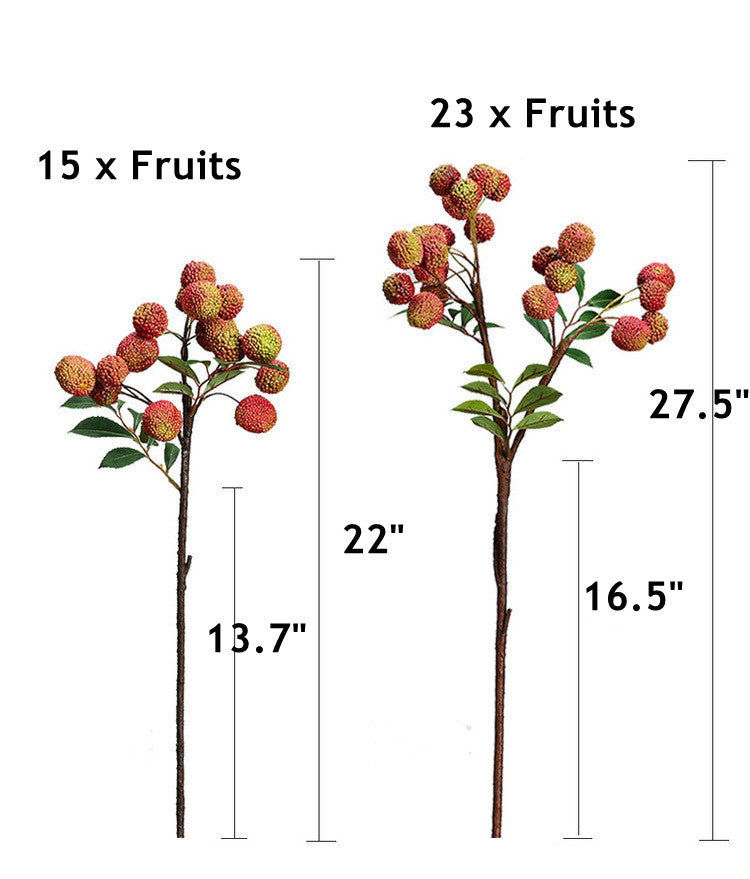 10 Pcs Artificial Litchi Fruit Stems Branches Bulk Wholesale