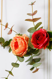 Floral Gold Hoop Wreath Set of 3 Hanging Wall Decor Garland Boho Style
