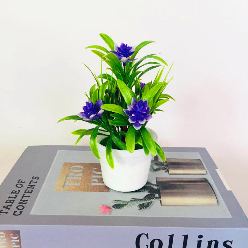Artificial Lotus Flower Potted Plant 6 Stems Green Silk Bulk for Garden Home Bonsai Decor