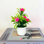 Artificial Lotus Flower Potted Plant 6 Stems Green Silk Bulk for Garden Home Bonsai Decor