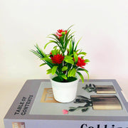 Artificial Lotus Flower Potted Plant 6 Stems Green Silk Bulk for Garden Home Bonsai Decor