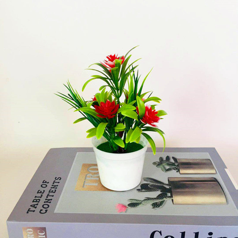 Artificial Lotus Flower Potted Plant 6 Stems Green Silk Bulk for Garden Home Bonsai Decor