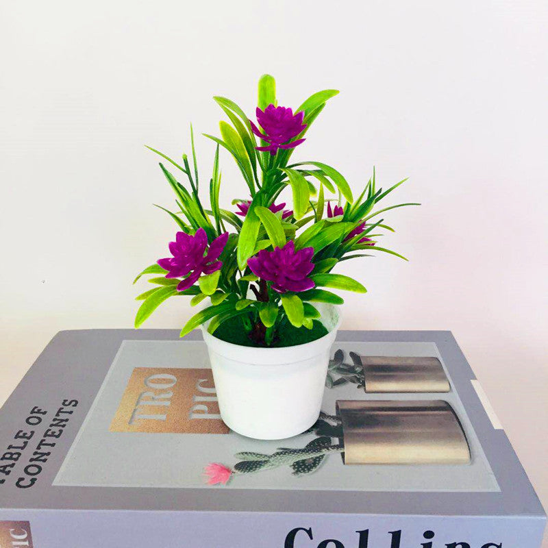 Artificial Lotus Flower Potted Plant 6 Stems Green Silk Bulk for Garden Home Bonsai Decor