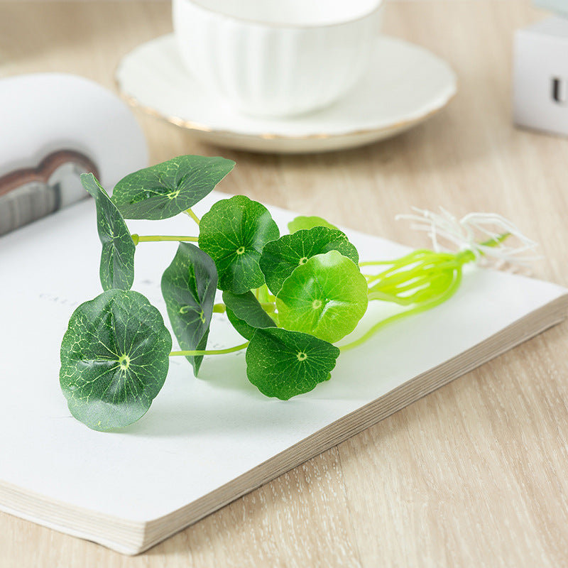 9.8 Inch Artificial Greenery Plant Stems Picks for Fish Tank Aquarium Vase, 10 Pcs