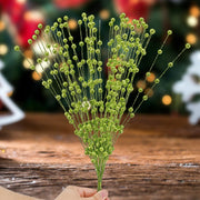50 Stems Artificial Christmas Glitter Berry Bush Ornaments for Tree Wreath Crafts Bulk